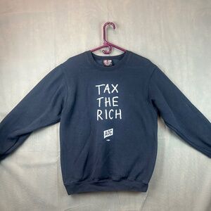 AOC Tax The Rich Sweatshirt Adult Cotton Pullover Black Size Medium USA